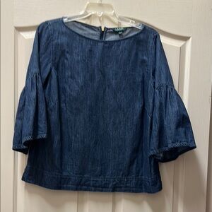 Ralph Lauren Blue Bell Sleeve Blouse